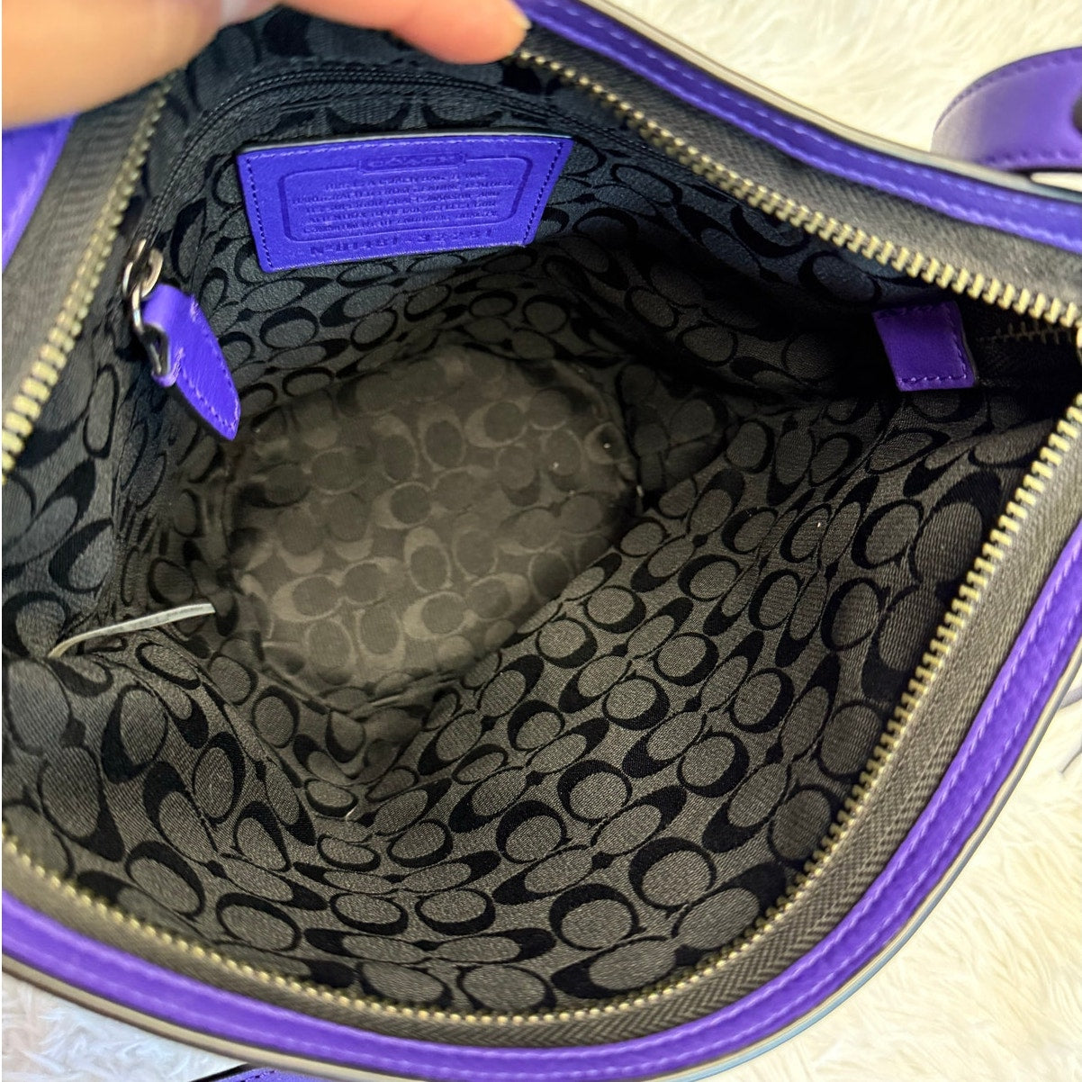 COACH 2014 Bleeker Sport Mini Duffle Purple 32281 Crossbody Shoulder Bag