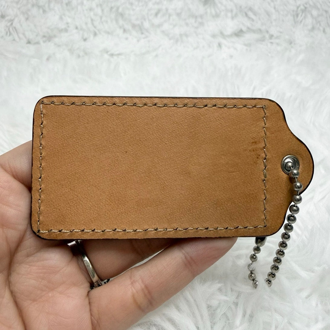 3" COACH Tan Fob Bag Charm Hang tag Hangtag