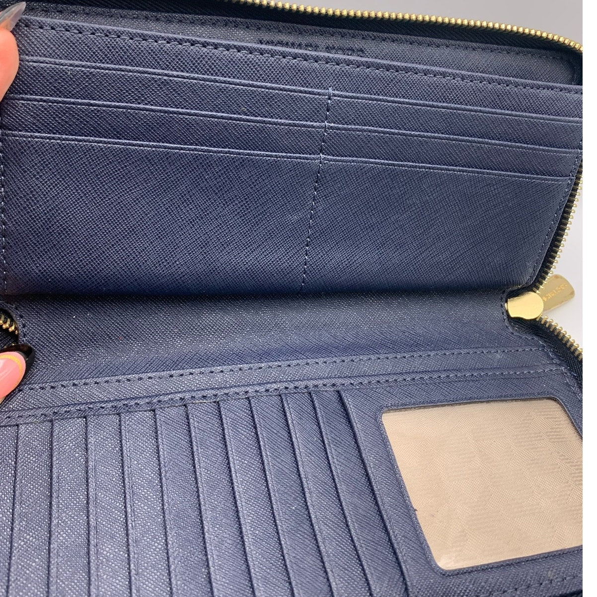 Michael Kors Navy Jet Set Zip Around Wallet