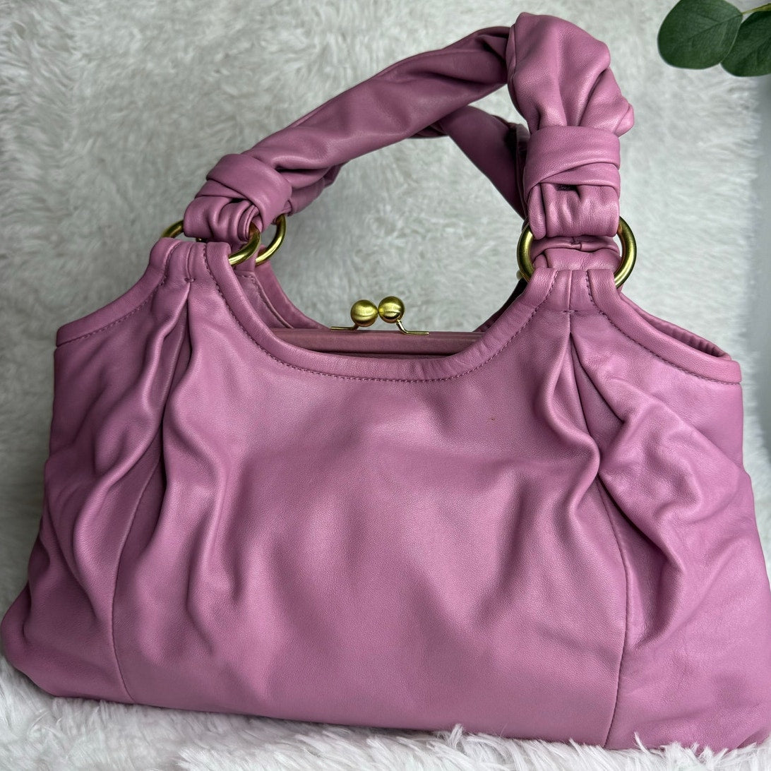 COACH y2k Parker Hobo Handbag Kisslock Dusty Rose Lilac Purple Leather Bag Purse