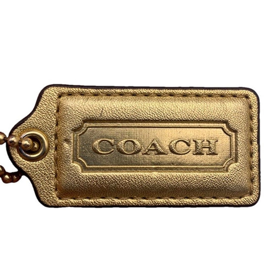 2" COACH Gold Fob Bag Charm Hang tag Hangtag