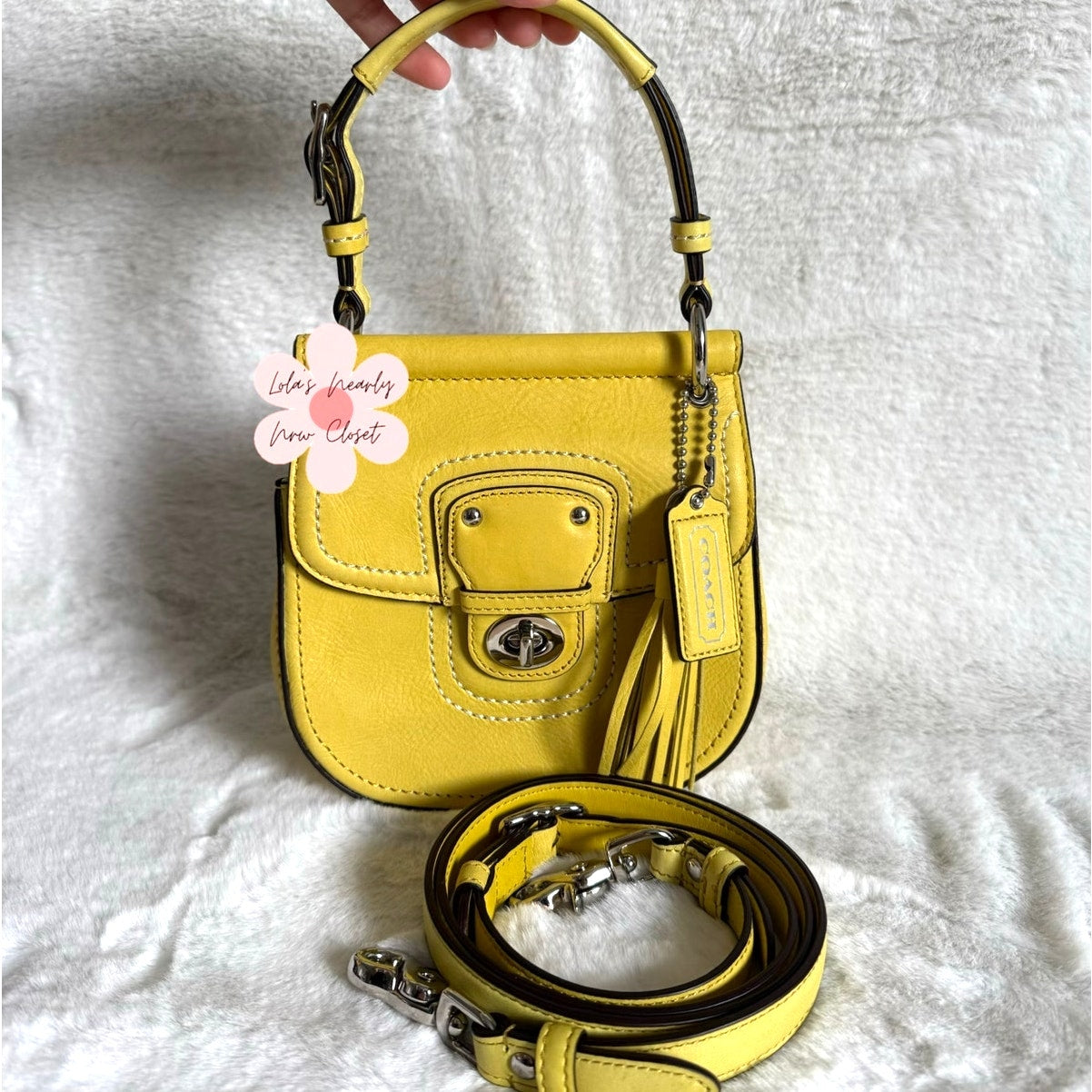 y2k COACH Legacy Yellow Top Handle Crossbody