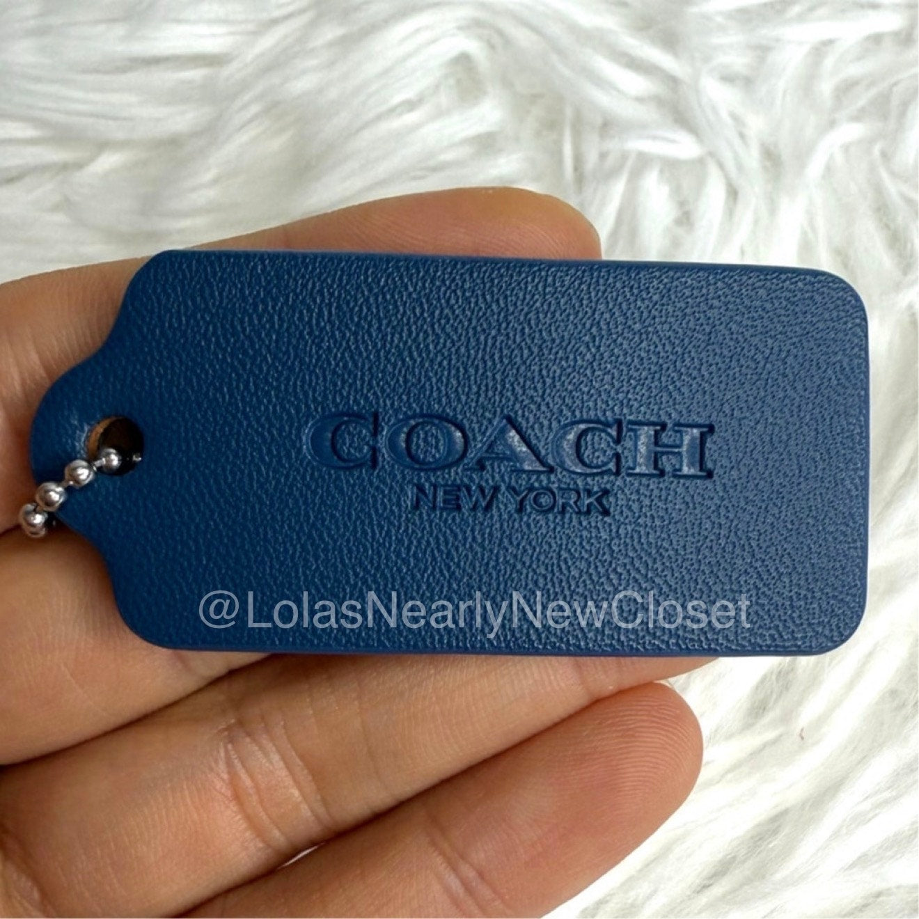 2" COACH Blue Fob Bag Charm Hang tag Hangtag