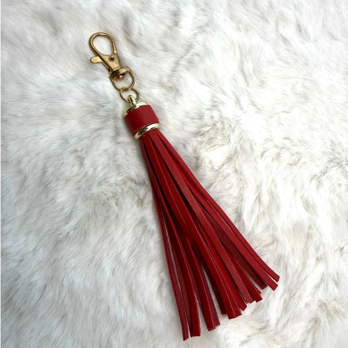 NEW Dark Red Tassel Bag Charm Tassels Keychains Purse Fashion Charm