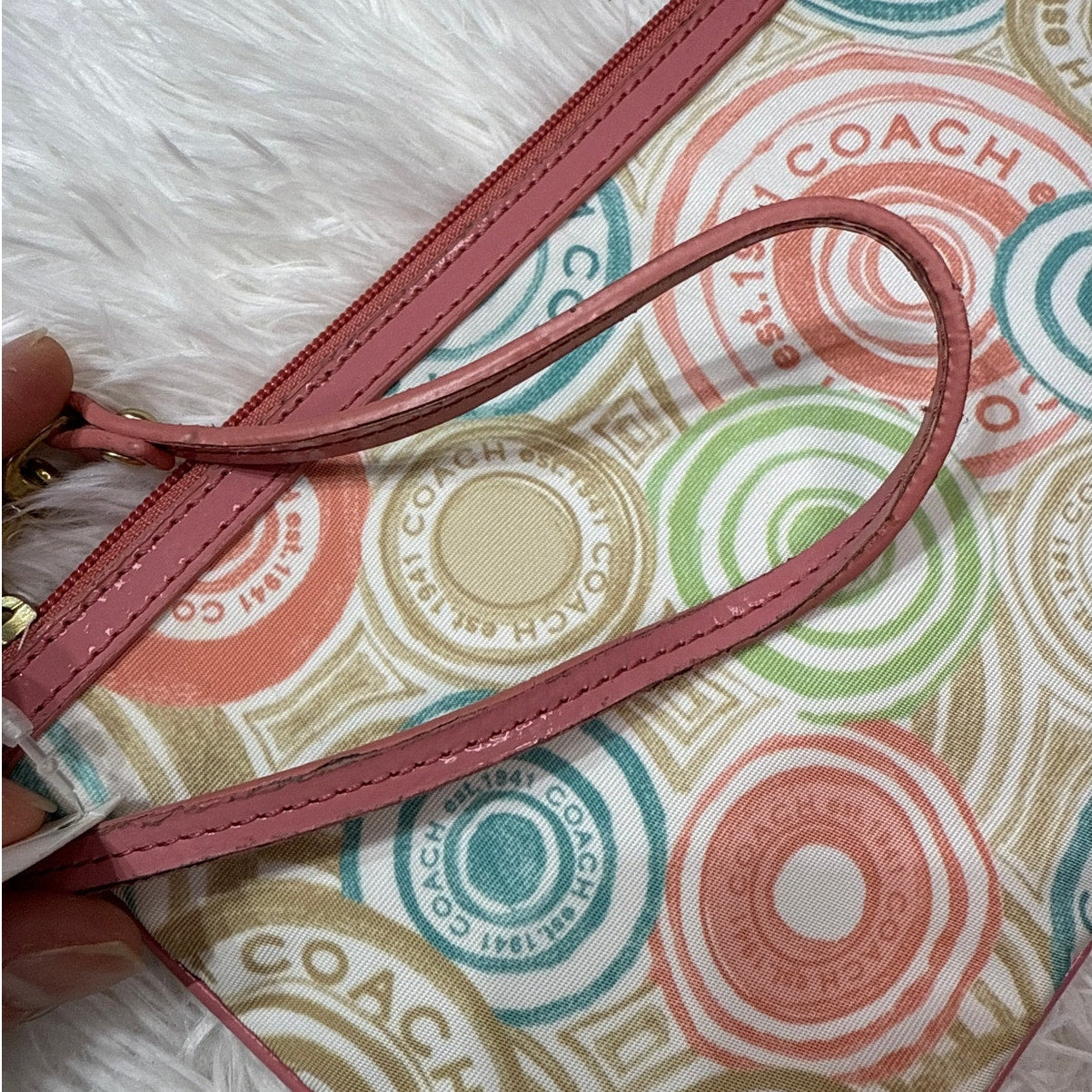 NWT COACH Signature Multi- color Wristlet
