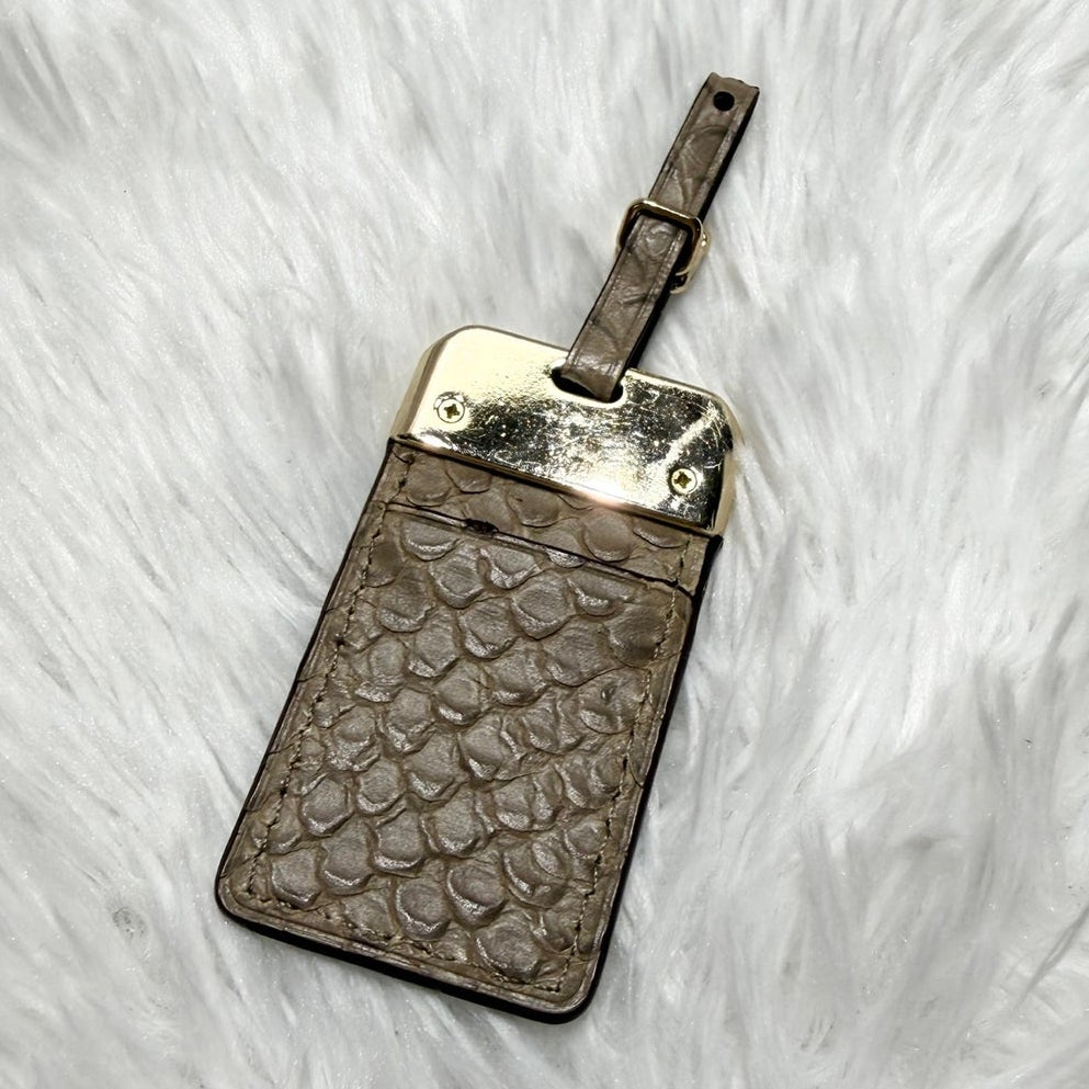 COACH Animal Print Leather Hangtag Bag Charm Luggage Tag Picture Charm