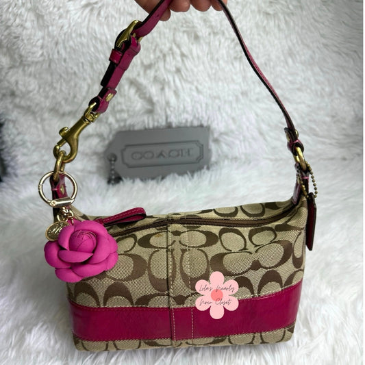y2k COACH Legacy Stripe Signature Canvas  Mini Purse Shoulder Bag Wristlet