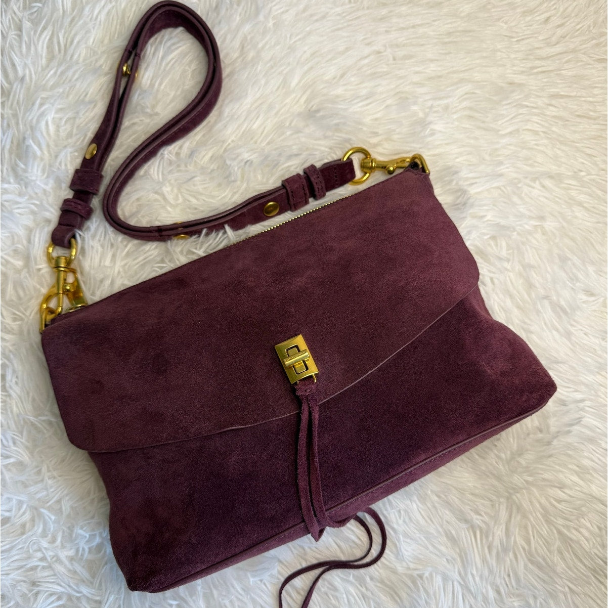 Rebecca Minkoff Darren Top Zip Suede Convertible Shoulder Bag