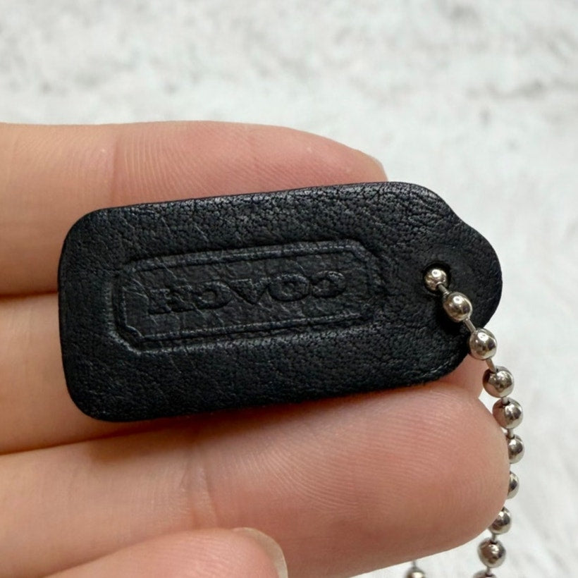 1" Vintage Mini COACH Black Fob Bag Charm Hang tag Hangtag