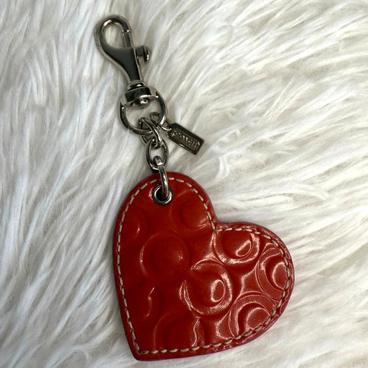 y2k COACH Red Pink Patent Leather Bag Charm Key Fob