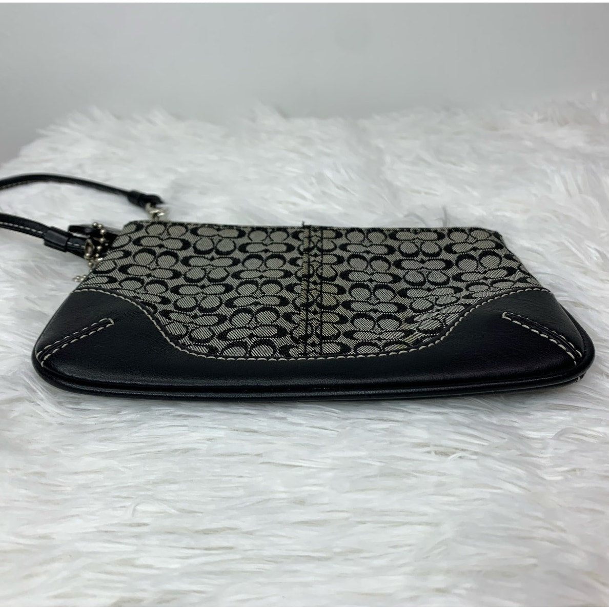 COACH Black Signature Canvas Wristlet