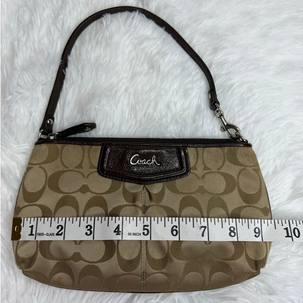 COACH y2k Brown Signature Canvas Wristlet / Mini Purse