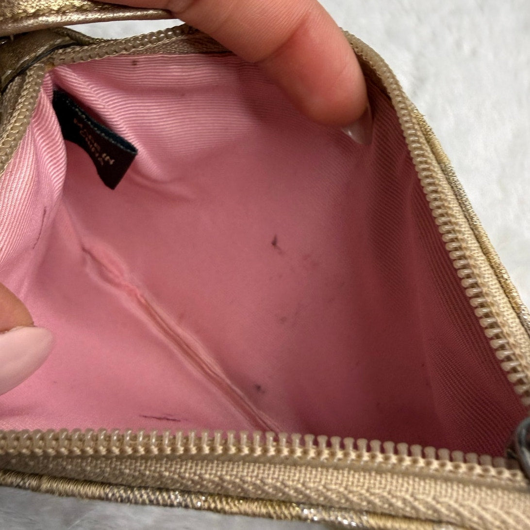 COACH Gold Silver Signature Wristlet