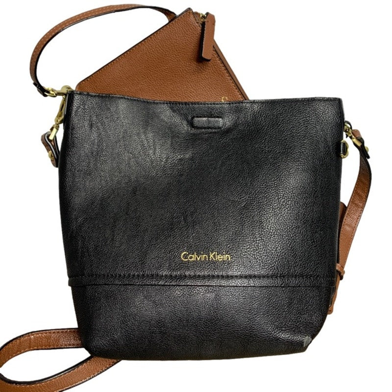 CALVIN KLEIN Black and Brown Crossbody and Wristlet