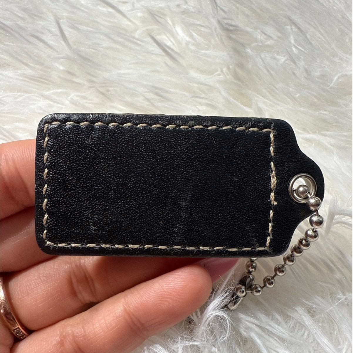 2” COACH Black Fob Bag Charm Hang tag Hangtag