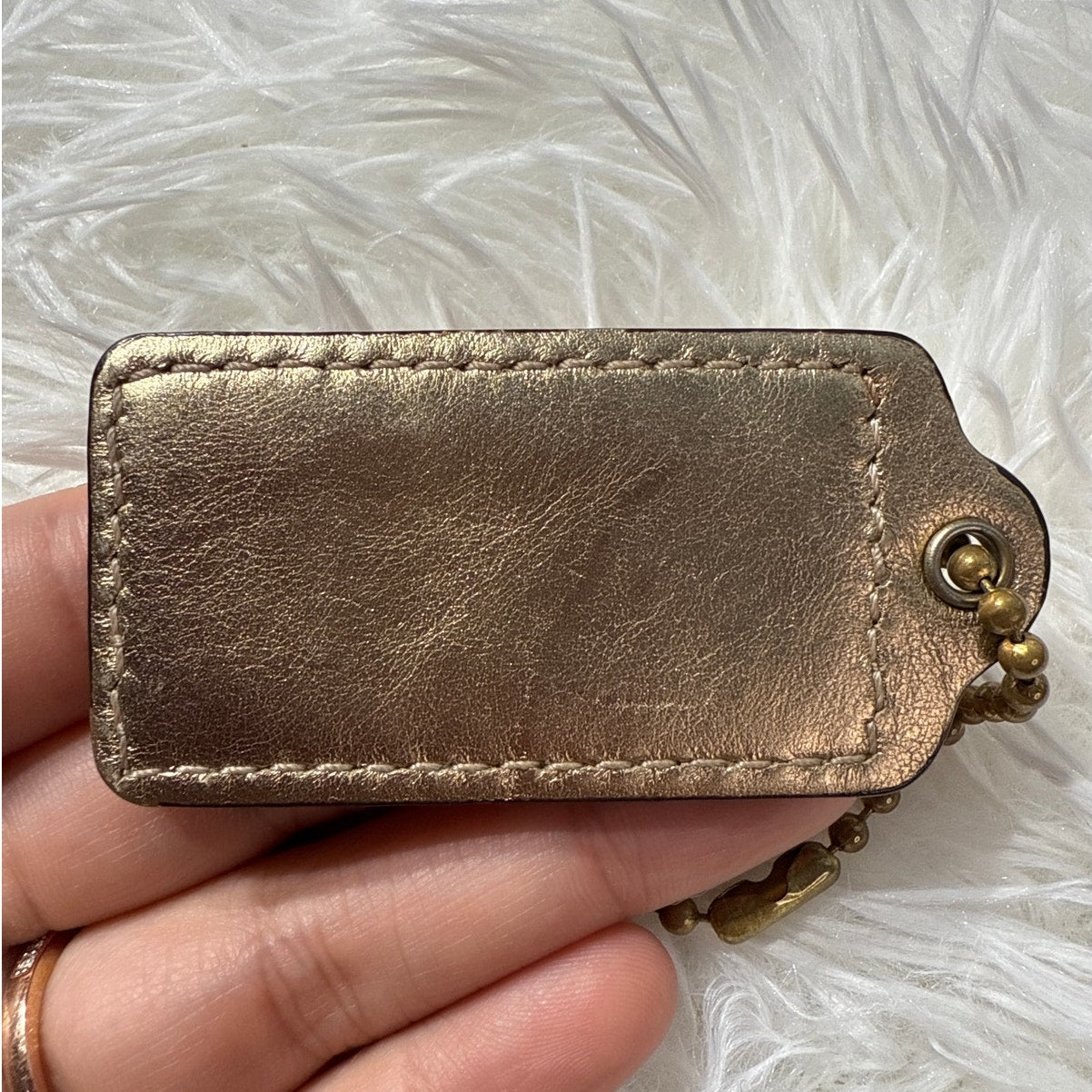 2" COACH Gold Fob Bag Charm Hang tag Hangtag