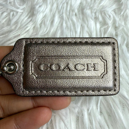 2" COACH Silver Fob Bag Charm Hang tag Hangtag