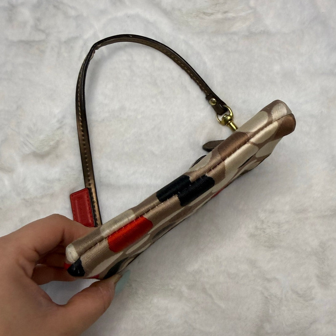 COACH Polka Dot Double Zipper Wristlet