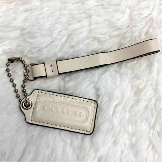 2" COACH White Fob Bag Charm Hang tag Hangtag