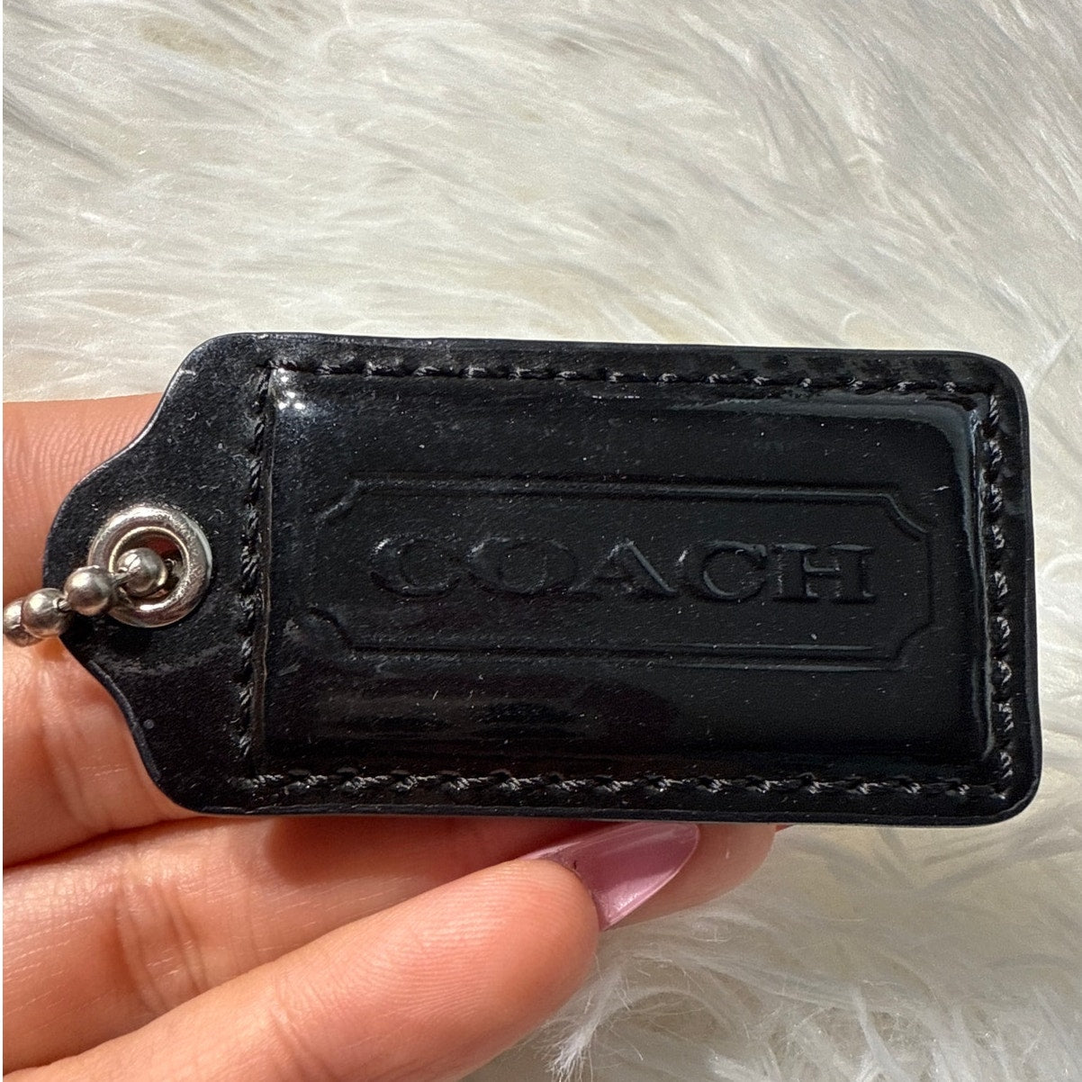 2” COACH Black Fob Bag Charm Hang tag Hangtag