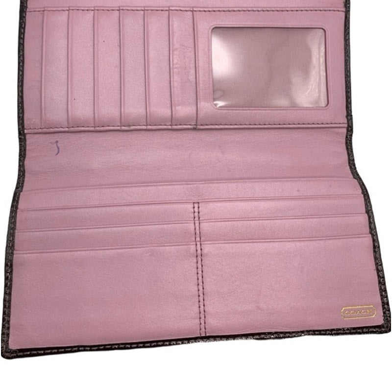 COACH Brown Khaki Canvas Signature Wallet