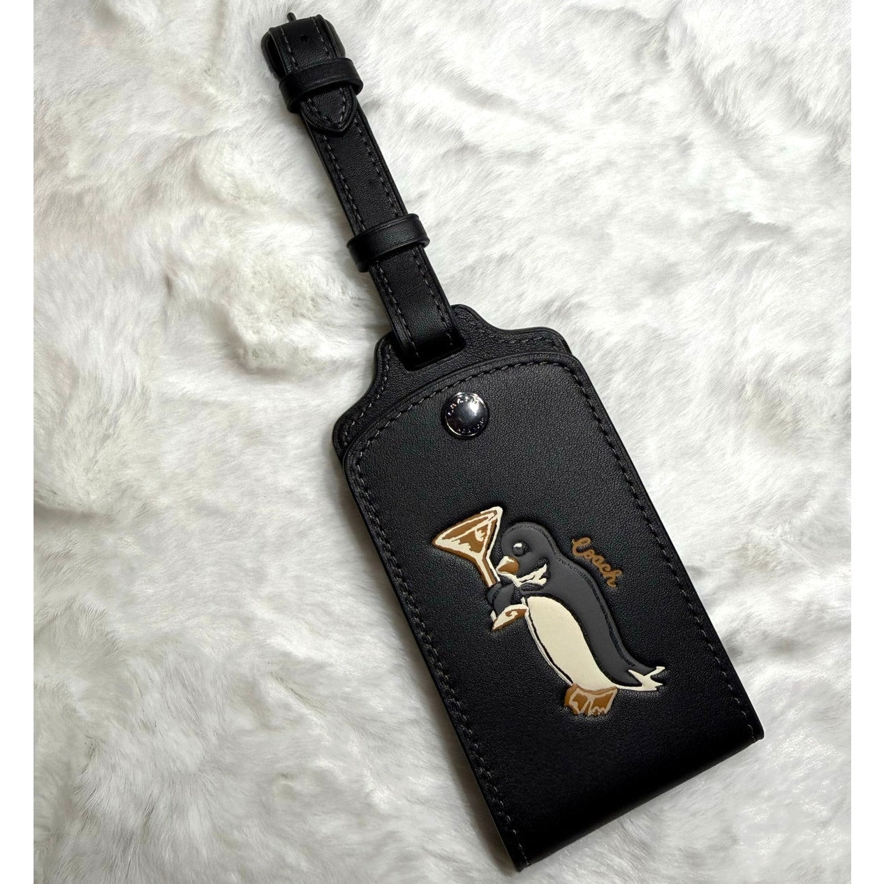 NWT COACH Luggage Tag With Penguin Print