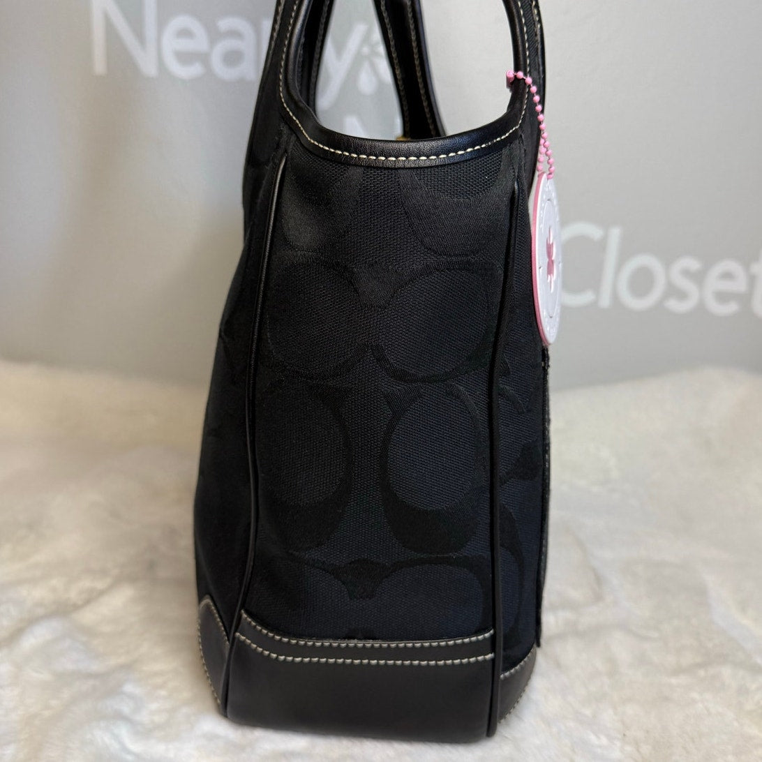 y2k COACH Black Signature 2007 Legacy Ergo Hobo Shoulder Bag