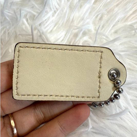 2" COACH Cream Fob Bag Charm Hang tag Hangtag