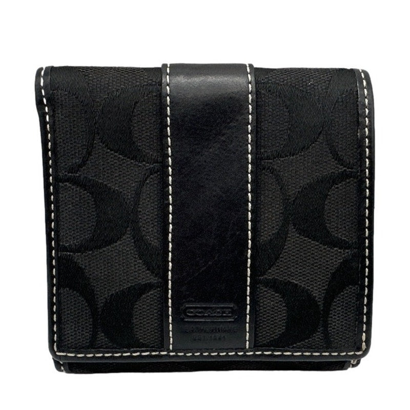 y2k COACH Black Signature Canvas Wallet