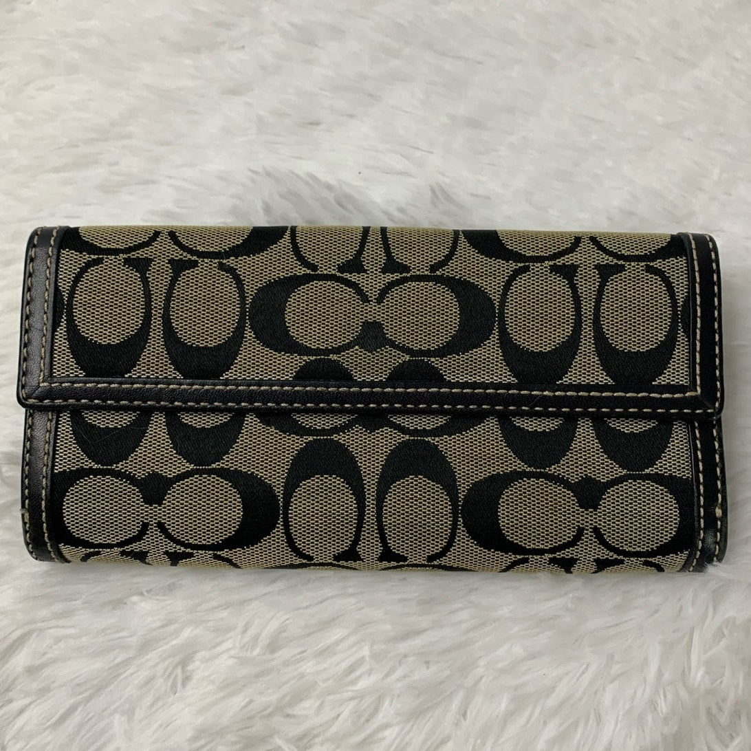 y2k Coach Black Gray Turnlock Wallet