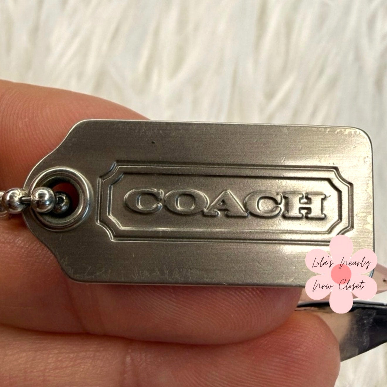 1.5" y2k COACH Vintage Metal Fob Bag Charm Hang tag Hangtag