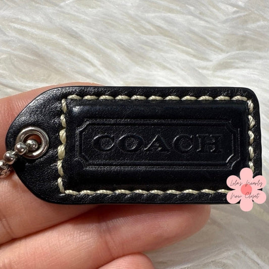 1.5" y2k COACH Black Fob Bag Charm Hang tag Hangtag