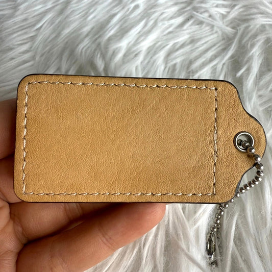 3" COACH Tan Fob Bag Charm Hang tag Hangtag