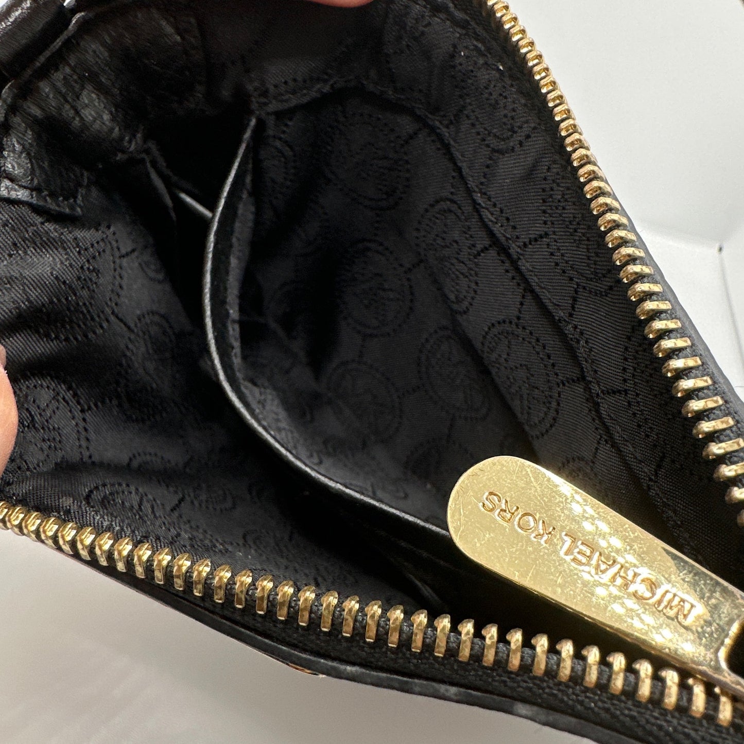 MICHAEL KORS Signature Canvas Wristlet Mini Purse