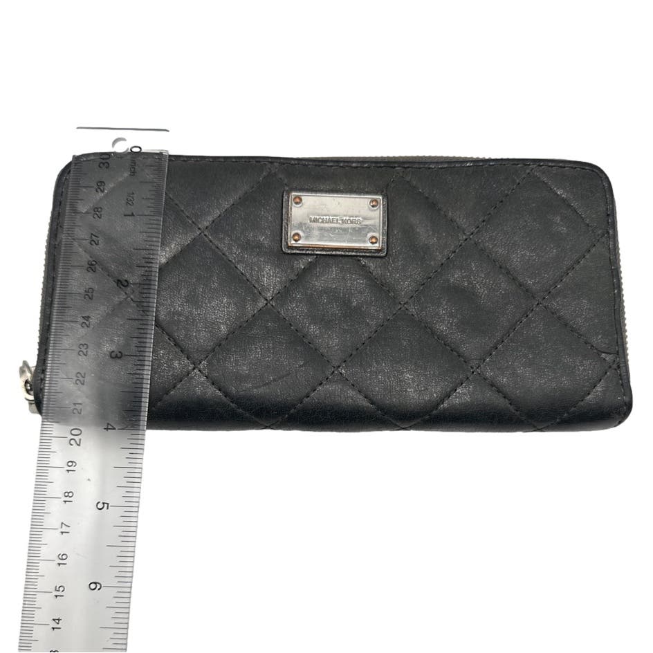 Michael Kors Black Quilted Zip Around Wallet