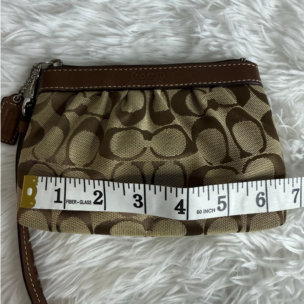 COACH y2k Brown Signature Canvas Wristlet