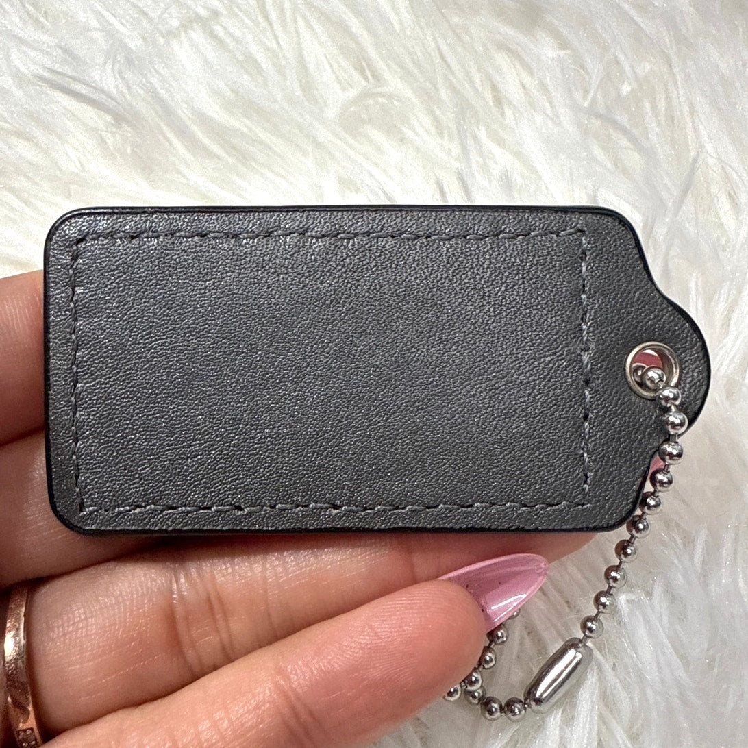 2" COACH Gray Fob Bag Charm Hang tag Hangtag