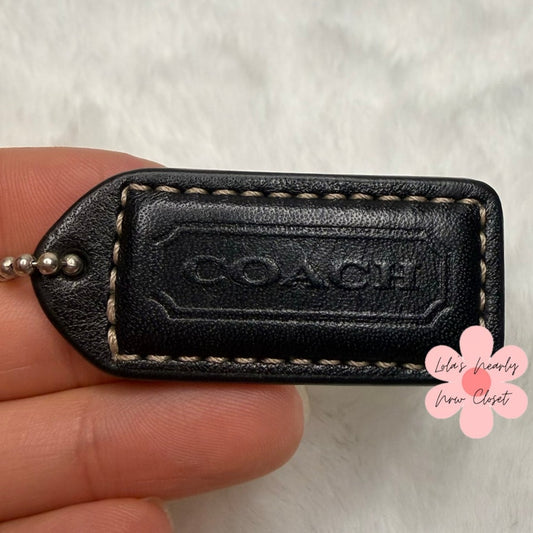 1.5" y2k COACH Vintage Black Fob Bag Charm Hang tag Hangtag