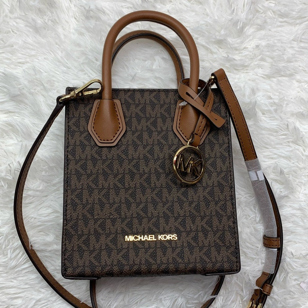 NWT Michael Kors Mercer Extra-Small Logo and Leather Crossbody Bag