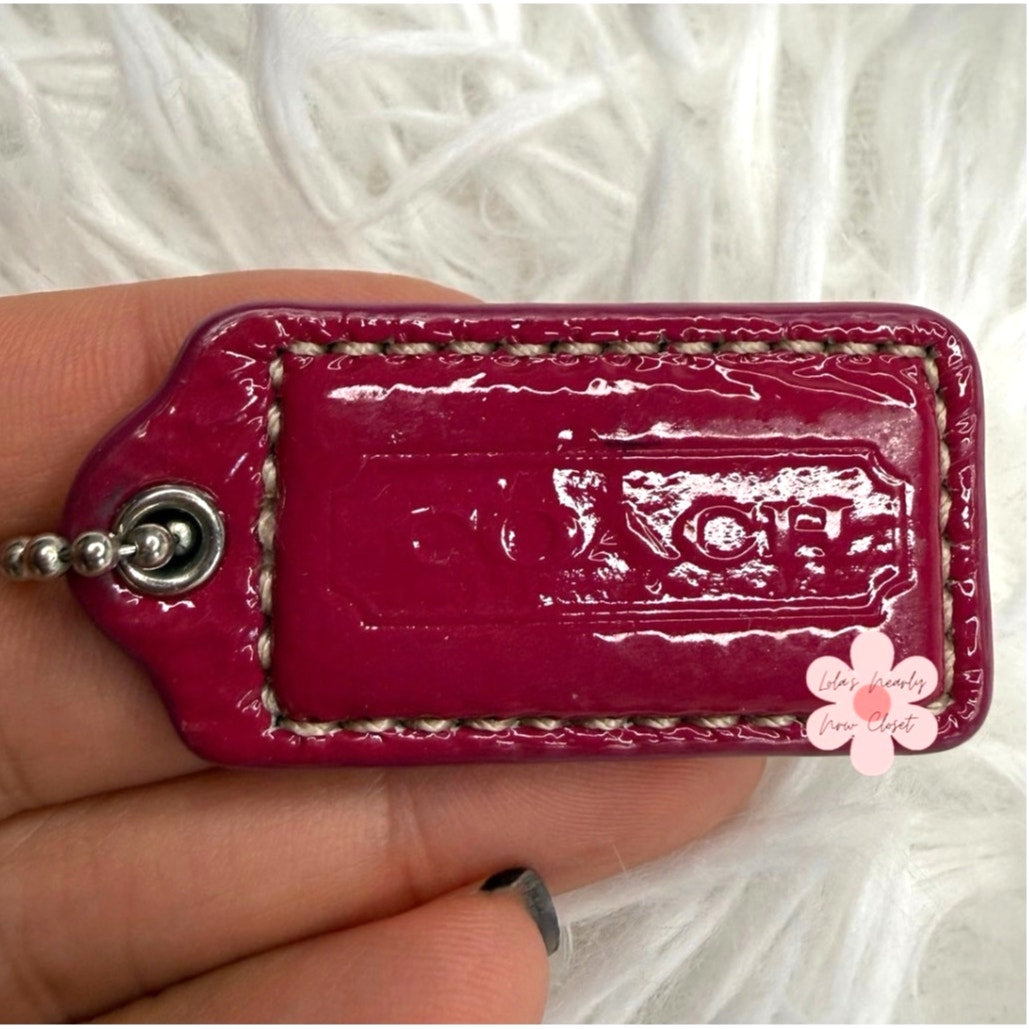 1.5" COACH Patent Leather Fob Bag Charm Hang tag Hangtag