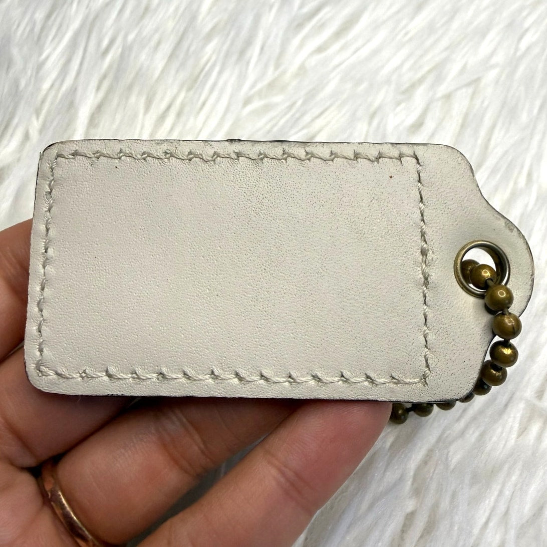 2.5" COACH White Fob Bag Charm Hang tag Hangtag