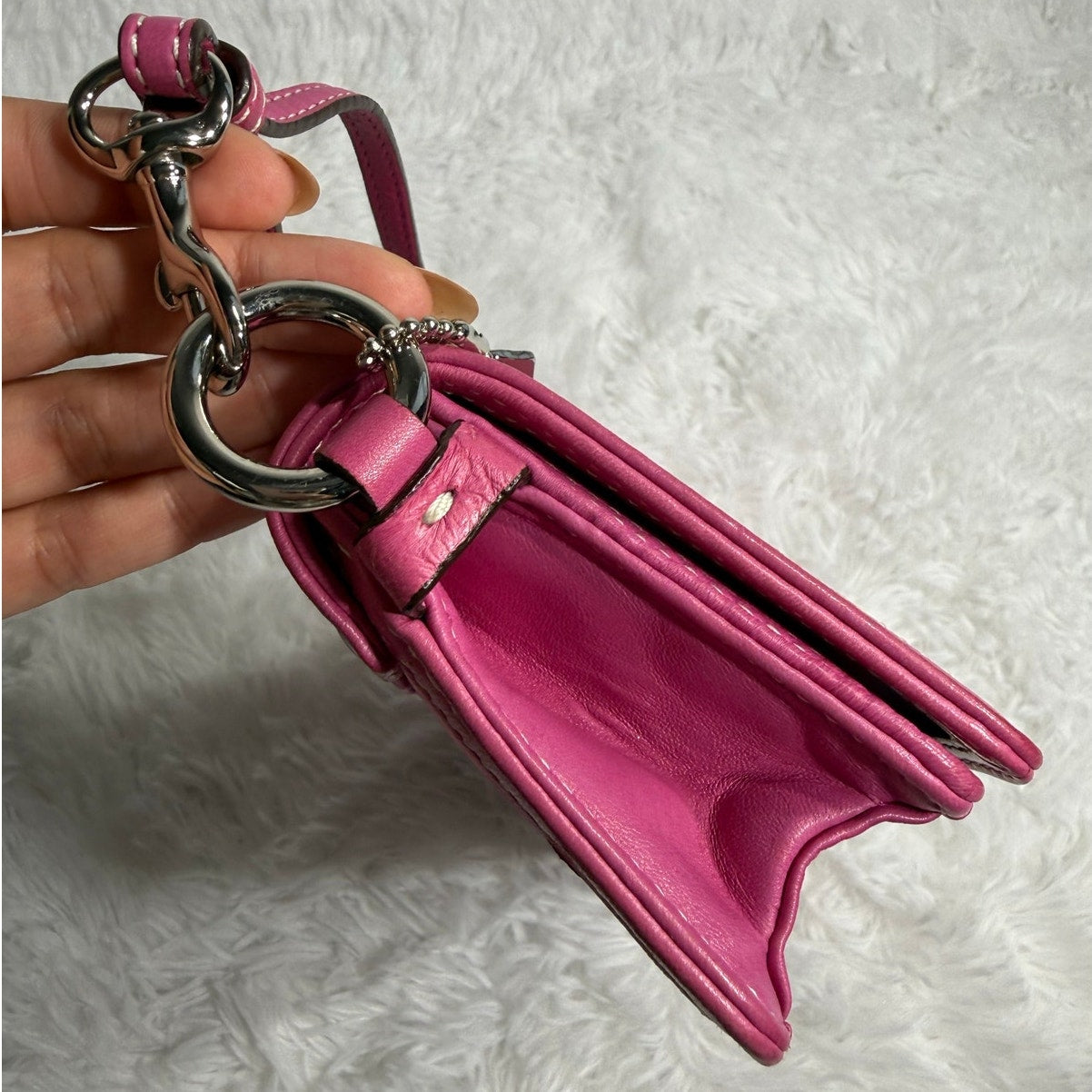y2k Coach Pink Zoe Scarf Print Turn-Lock Wristlet