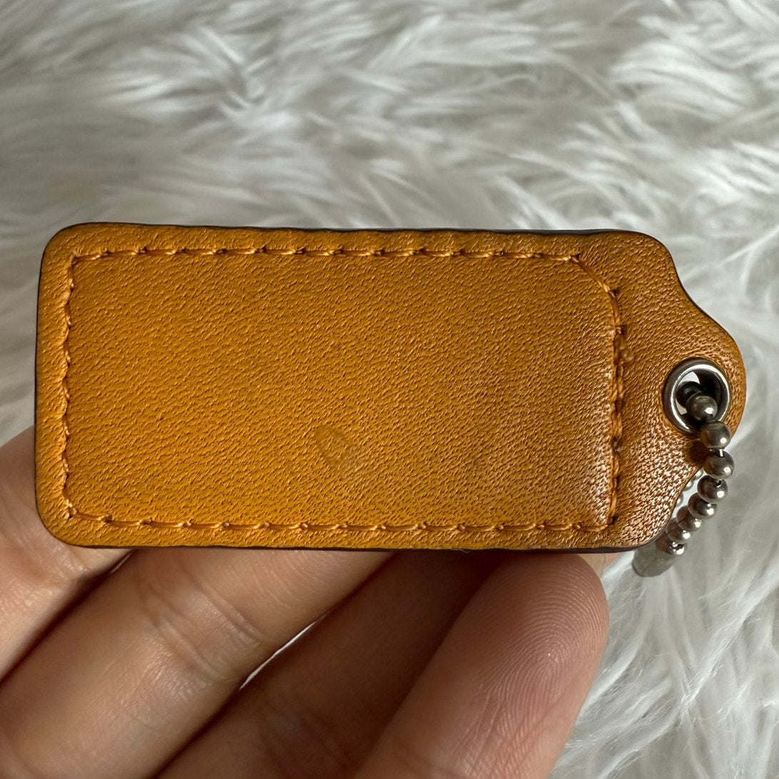 2" COACH Orange Fob Bag Charm Hang tag Hangtag