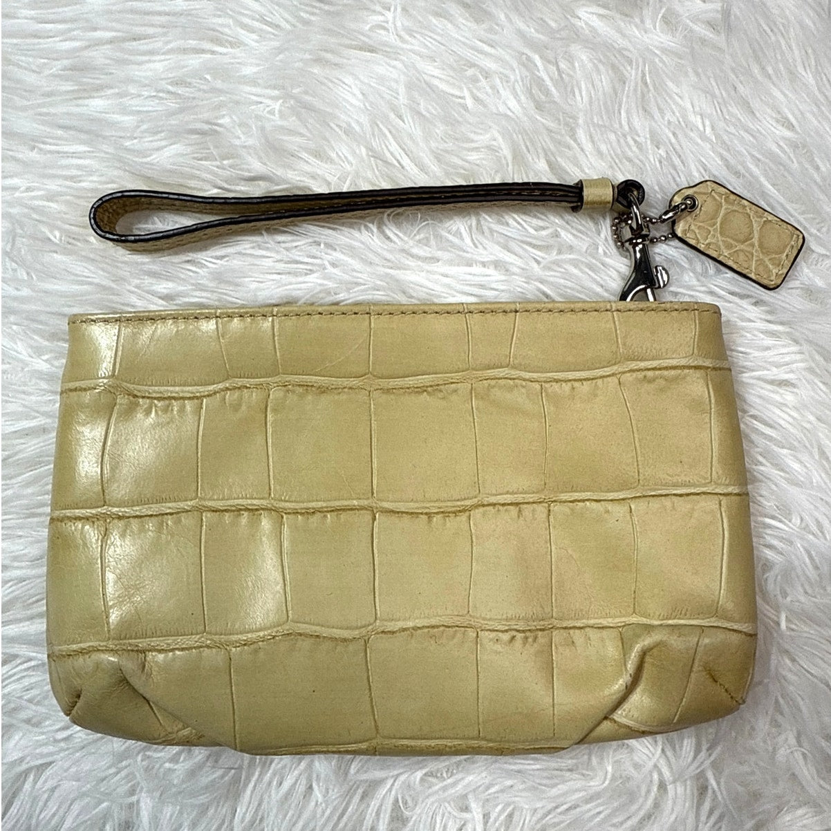 COACH Madison Croc Embossed Wristlet