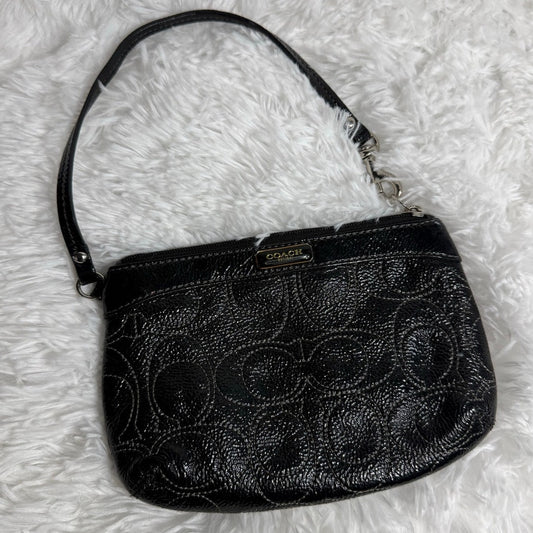 COACH Black Patent Leather Wristlet