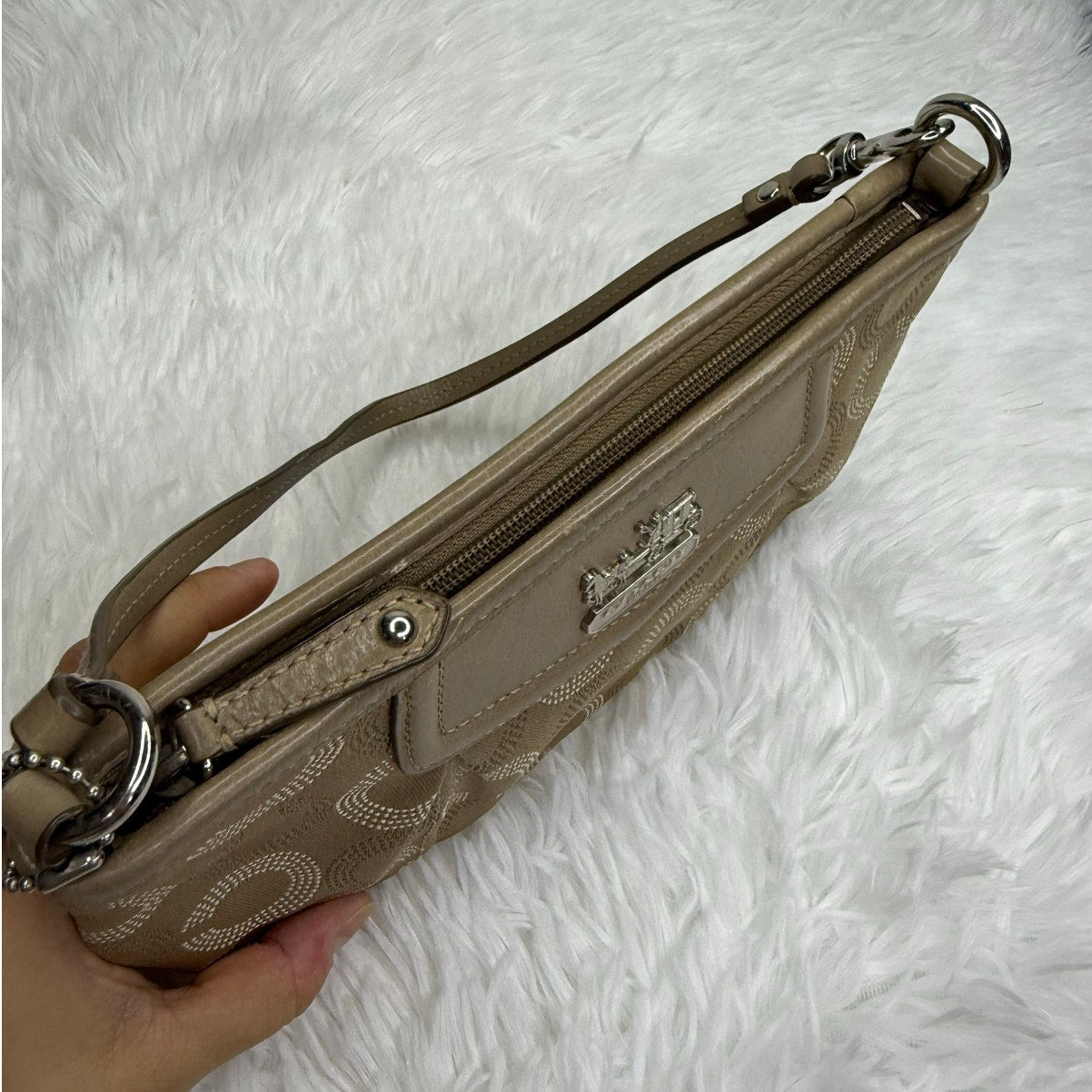 COACH y2k Signature Canvas Wristlet Mini Purse