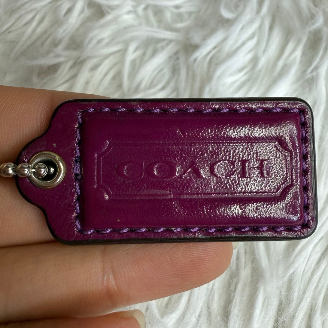 1.5" COACH Purple Fob Bag Charm Hang tag Hangtag