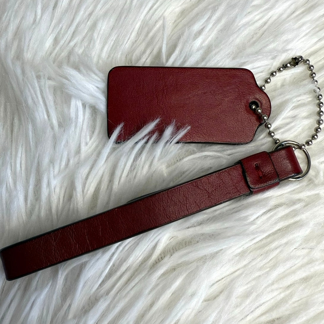 2" COACH Maroon Fob Bag Charm Hang tag Hangtag