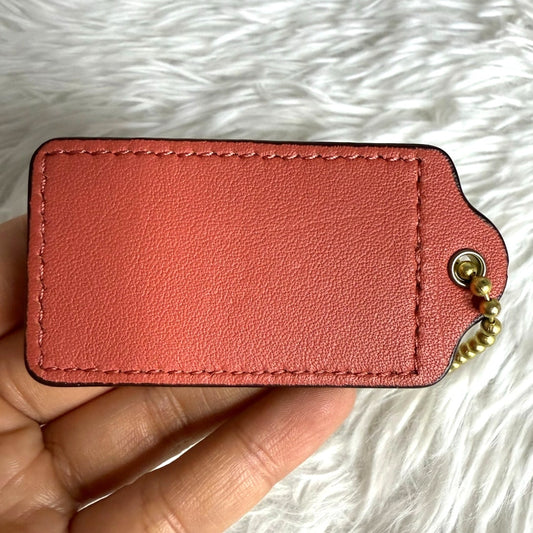 3" Coach Coral Fob Bag Charm Hang tag Hangtag