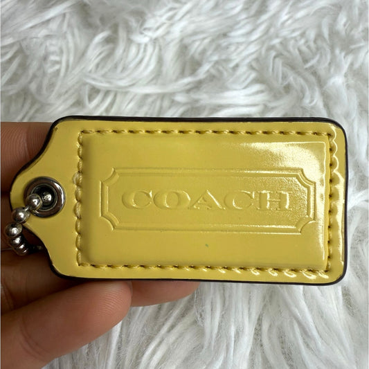 2" COACH Patent Leather Fob Bag Charm Hang tag Hangtag